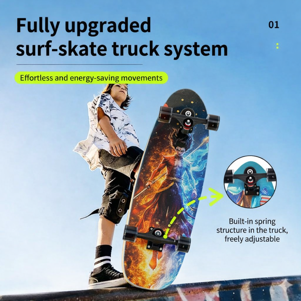 Complete Skateboard 30/32 Inch 7-Ply Maple Adult Cruiser Board
