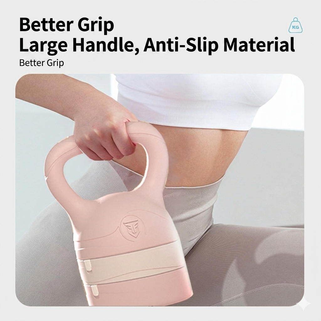 Adjustable Kettlebell 6KG – HDPE Coated, Anti‑Slip Large Handle
